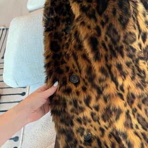 Jcrew leopard print coat xxs